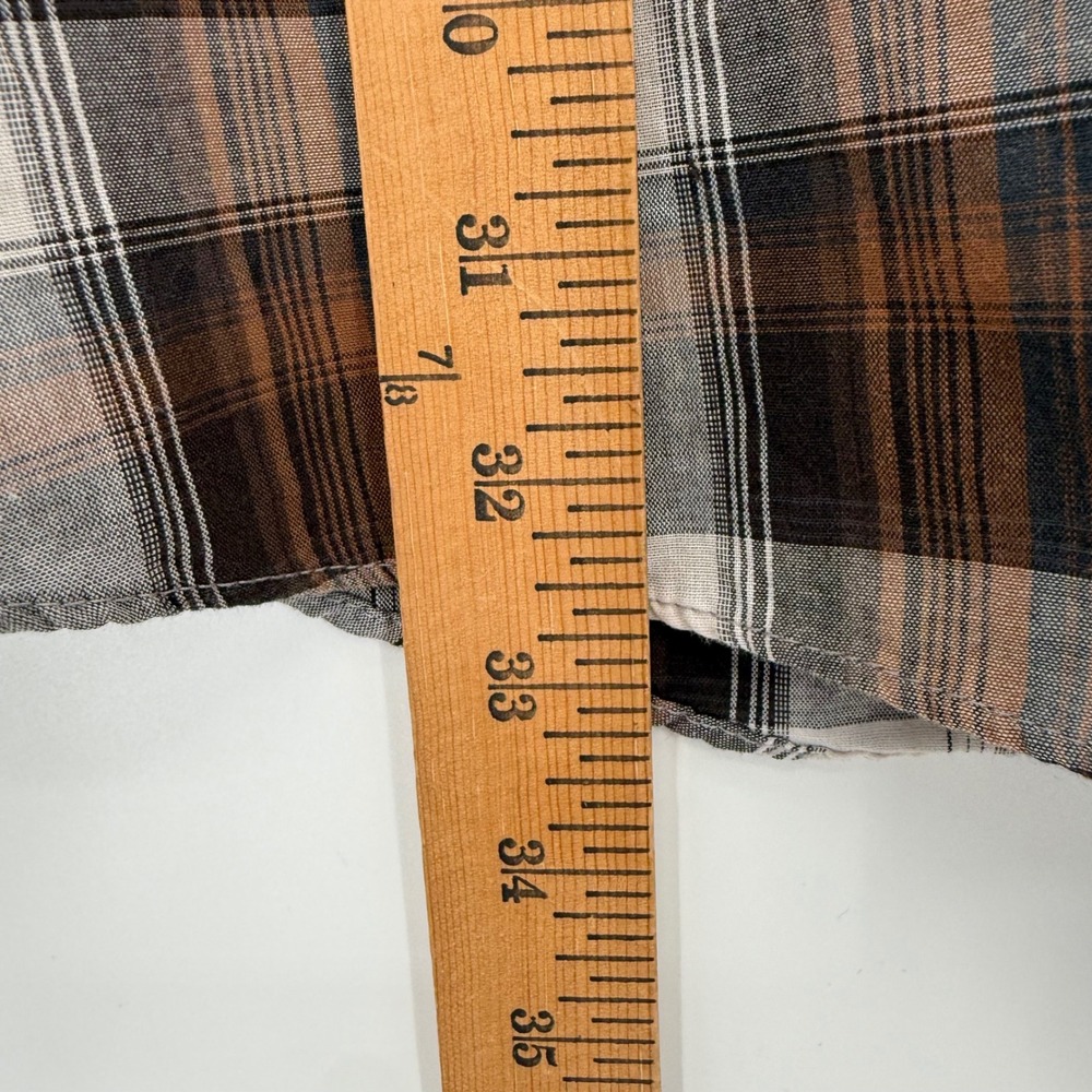 Ely Cattleman Western Shirt Men 2XL Brown Plaid Pearl Snap Classic Embroidery - Picture 7 of 8